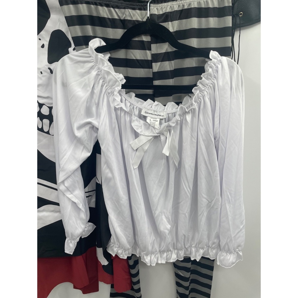 Halloween Costumes Skeleton Flag Rogue Pirate Outfit Womens Large Multicolor NWT - Picture 5 of 16